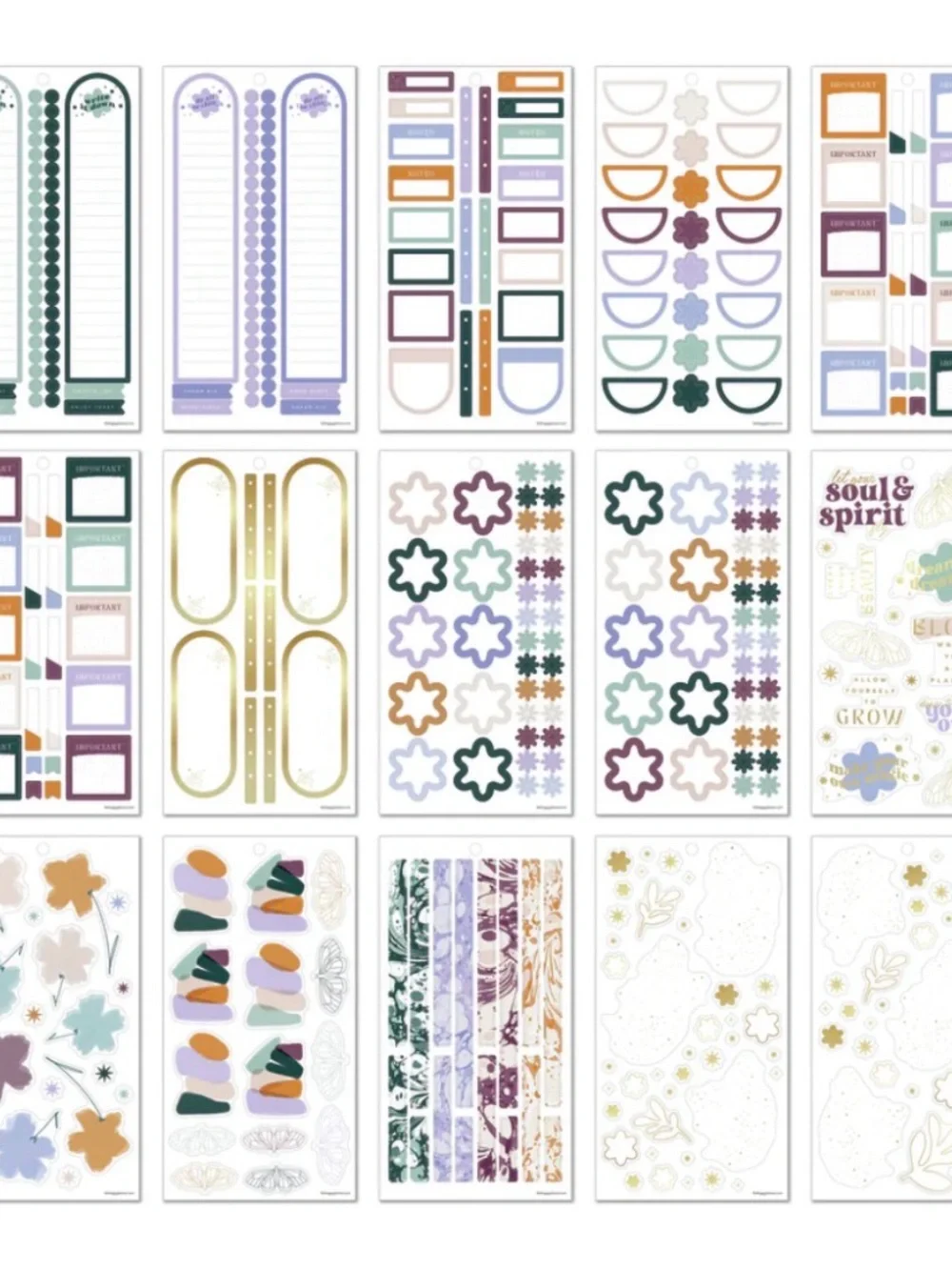 NWT-Happy Planner Classic Sticker Sheets - Pressed & Painted